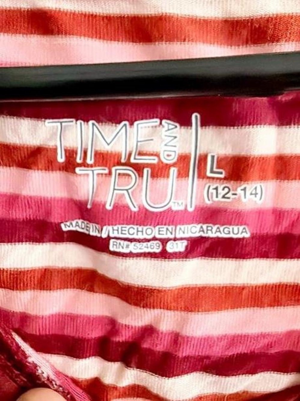 Striped Pink & Wine Short Sleeve Tee - Picture 3 of 3